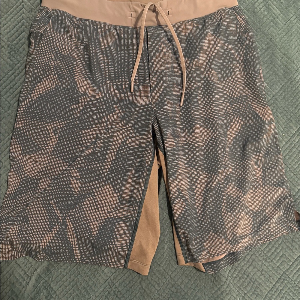 Lululemon Athletica Salmon/Light Link and Gray Athletic Shorts
